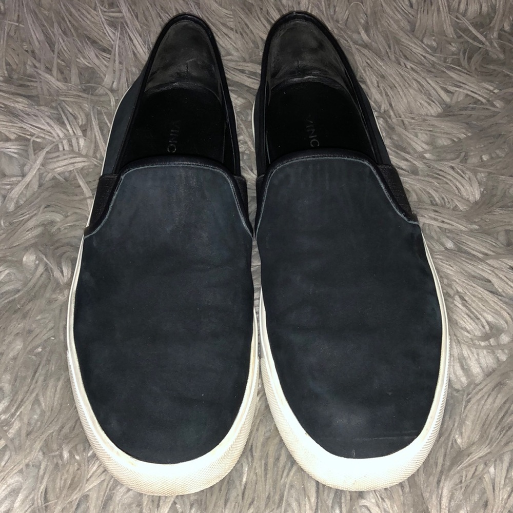 Vince Preston B Suede Slip-On Black Sneakers